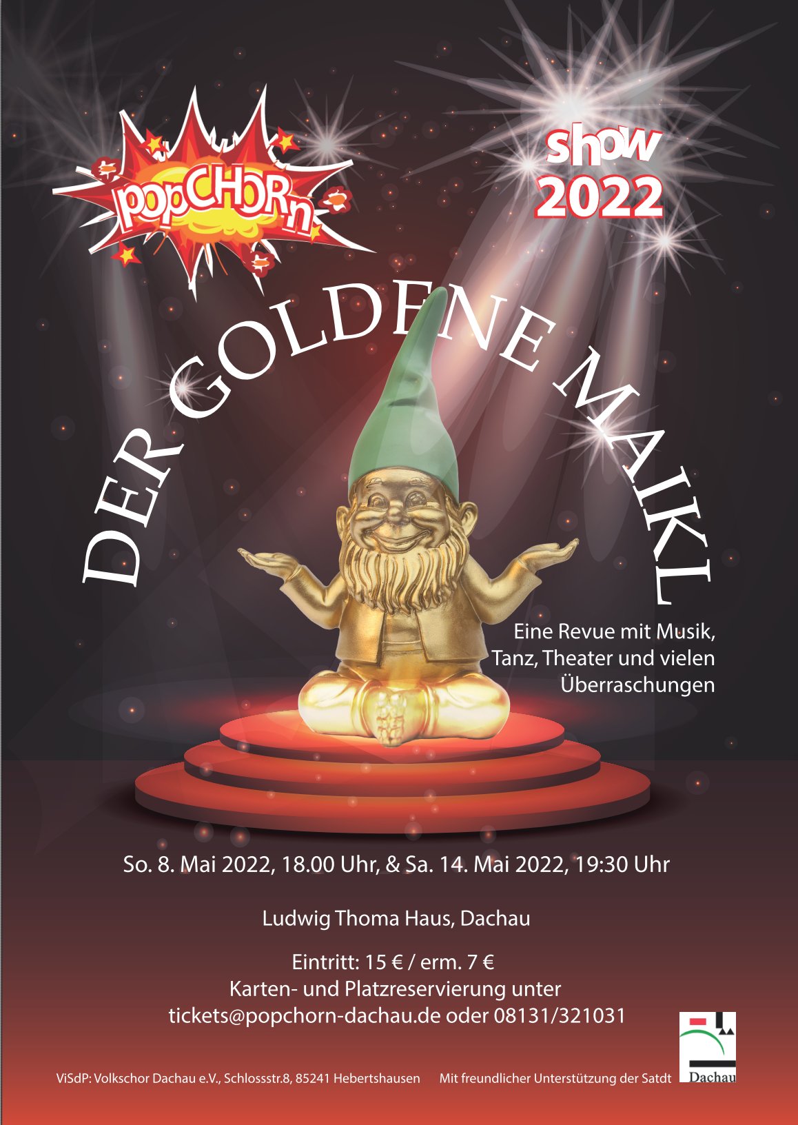 Plakat der Show 2022: Der Goldene Maikl.